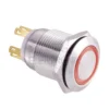 19mm Kırmızı Halka Ledli Buton IP65 4 Pin