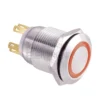 19mm Turuncu Halka Ledli Buton IP65 4 Pin