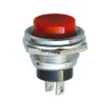 2 Pin Metal Bas-Çek Buton Kırmızı 16mm