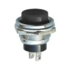 2 Pin Metal Bas-Çek Buton Siyah 16mm